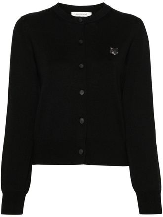 Maison Kitsuné Bold Fox wool cardigan - Black