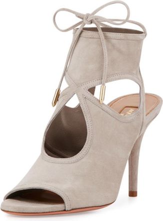 Aquazzura Light Grey Suede Sexy Thing 85mm Sandals Size 36