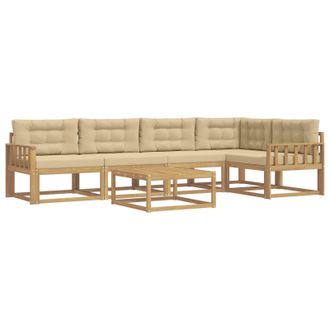 vidaXL Conjunto De Sof&aacute;s De Exterior 6 Pcs Y Beige 79 X 79 X 37 Cm Vidaxl