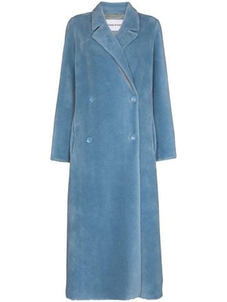 Stand Studio Cappotto doppiopetto Halle in finta pelliccia - Blu