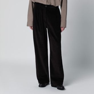 Frankie Shop Pantalone Norstrand marrone in velluto a costine