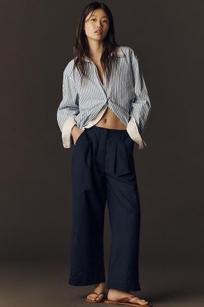 Chinti and Parker Linen Cotton Wide-Leg Pants