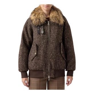 Ermanno Scervino Giacca Bomber in Tweed Boucl&eacute; - - Jackets - Donna - Marrone - S