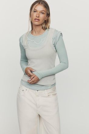 Pilcro Sable Notched Collar Tee