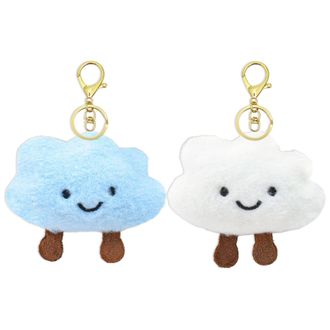 Generic EDLMKM 2pcs Keychain Cloud Pendant, Cute Cloud Keychain Plush Keyring, Fluffy Bag Charm Pendant for Women Girls, Keyrings Decoration for Womens Bags B