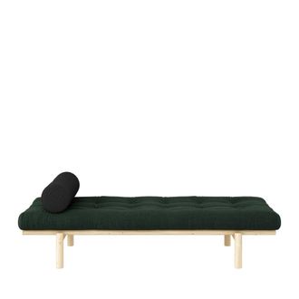 Karup Design Chaise longue de madera natural y tela - Verde abeto