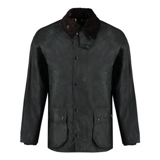 Barbour Light Jackets, male, Green, Size: 2XS Waxed Cotton Jacket with Corduroy Collar