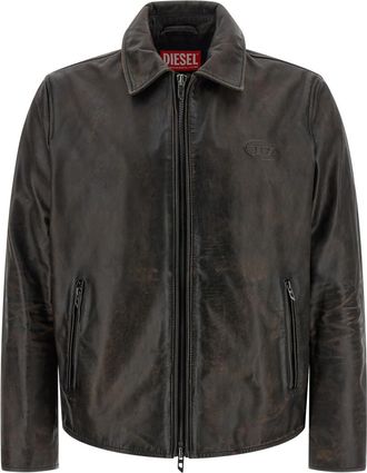 Diesel Brown Shirt Collar Jackets
