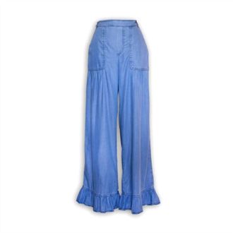 Current Air Chambray Ruffle Hem Pants