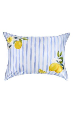 Blissy Mulberry Silk Pillowcase in Lemon Bloom at Nordstrom, Size Standard