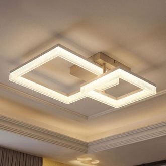 Globo Lighting Plafoniera Plafoniera Camera da letto Luce LED per sala da pranzo color sabbia, metallo plastica, 1800lm 24W 3000K, LxLxH 62,5x46,5x12,3 cm