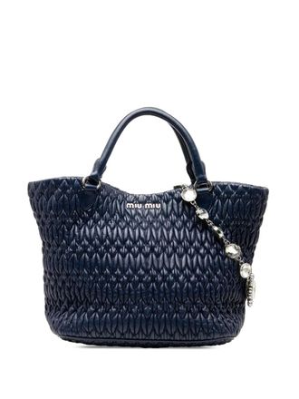 Miu Miu 2010-2025 Matelasse Nappa Crystal satchel - Blue