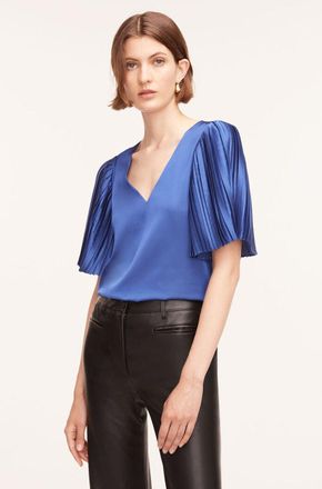 Rebecca Taylor Pleated Sleeve Blouse