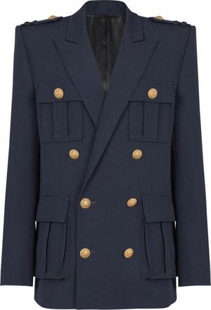 Balmain Saharienne Blazer Jacket - Jackets - Hombre - Azul - XL