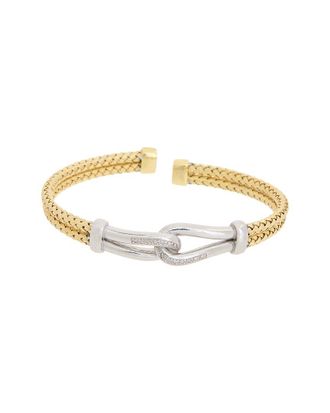 Meshmerise 18K Over Silver 0.1 Ct. Tw. Diamond Mesh Bangle Bracelet