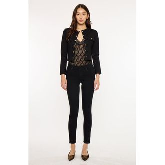 Kancan Anivia Essentials Mid Rise Super Skinny Jeans in Black at Nordstrom, Size 28