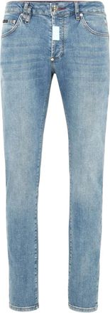 Philipp Plein Hexagon-appliqué jeans - Blue