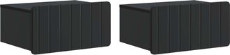 vidaXL Mesita De Noche De Pared 2 Uds. Negro 49 X 34,5 X 24 Cm Vidaxl