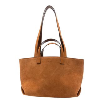 A.P.C. A.p.c. - Su&egrave;de tote bag met logo-reli&euml;f - Dames - Tassen - Bruin - Maat: ONE Size Su&egrave;de