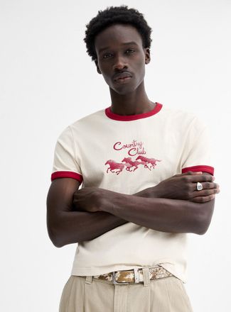 Djab Mens Graphic ringer T-shirt Retro fit