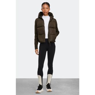 Canada Goose HyBridge Wide Quilt Knit Hoodie Tonal Disc in Terra at Nordstrom, Size X-Small