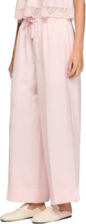 Sandro Satin wide-leg trousers in Light Pink at Nordstrom, Size 40 Eu