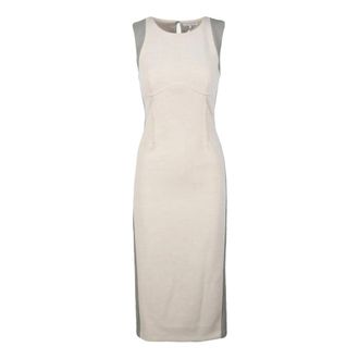 Patrizia Pepe Damesjurk - Dames - Casual kleedjes - Beige - XL - Polyester - Kleedjes