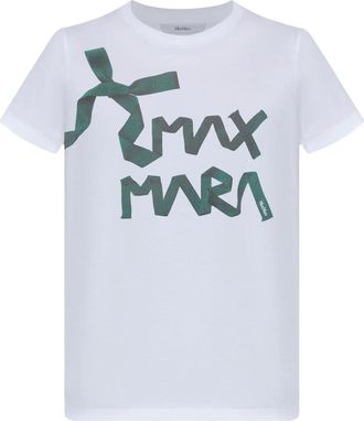 Max Mara Calcio T-shirt met logoprint - Wit