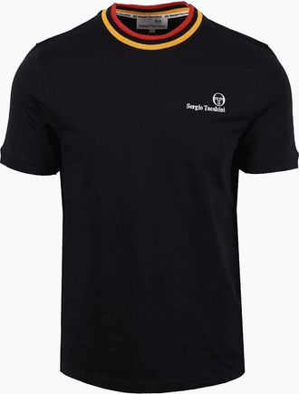 Sergio Tacchini Mens SERGIO TACCHINI RAINER FC T-SHIRT BLACK/OLD GOLD/ADRENALINE RUSH - Size: 44