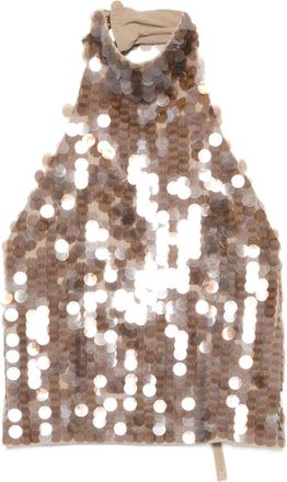 P.A.R.O.S.H. Blusa con paillettes - Toni neutri