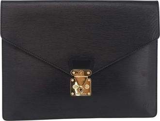Louis Vuitton Porte-Documents Senateur Epi Leather Black Leather Handbag (Pre-Owned)
