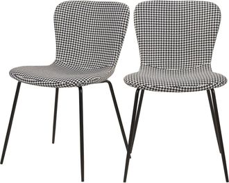 Rendez-Vous D&eacute;co Set de 2 sillas de pata de gallo con patas de metal