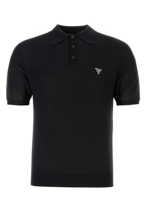 Prada Black Logo Polo Shirt