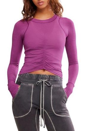 Free People FP Movement Tempo Ruched Long Sleeve T-Shirt in Deep Mulberry at Nordstrom Rack, Size X-Small
