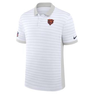 Nike Chicago Bears Sideline Victory Stripe Nike Mens Dri-FIT NFL Polo in White | 03BG0CEB7Q-RPE