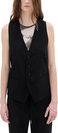 Ann Demeulemeester Gilet met V-hals - Dames - Bodywarmers - Zwart - S - Jassen