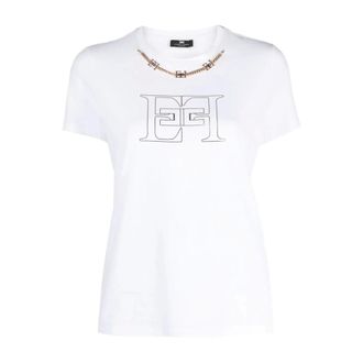 Elisabetta Franchi Mujer, Camisetas, Blanco, Talla: L