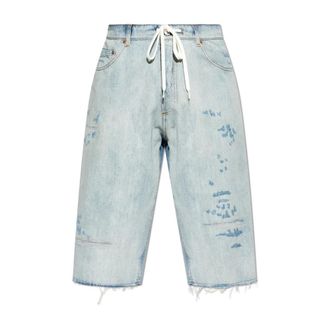 Maison Margiela Denim Shorts, male, Blue, Size: L Denim Shorts with Raw Finish