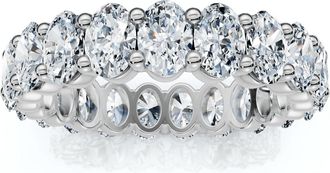 Pompeii3 3Ct Oval Diamond Eternity Wedding Ring 14k Gold Lab Grown