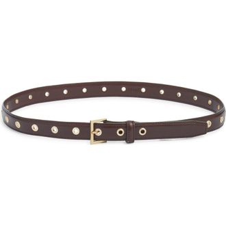 Frame Denim The Eyelet Leather Belt in Cabernet at Nordstrom, Size X-Small