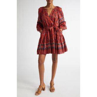 Ulla Johnson Abri Long Sleeve Fit & Flare Dress in Poppy at Nordstrom Rack, Size 2