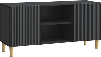 vidaXL Mueble De Tv 102 X 34,5 X 50 Cm Negro Madera De Ingenier&iacute;a Vidaxl