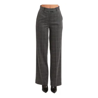 Yes-Zee YES Zee, Broeken, Dames, Grijs, XL, Leer, High-waist Broeken