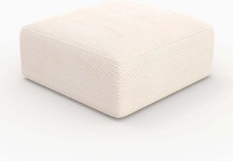 Rendez-Vous D&eacute;co Puf Mina Cuadrado Para Sof&aacute; Modular En Terciopelo Blanco Roto