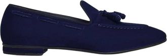 Francesco Russo Blauwe Su&egrave;de Tassel Mocassin - Dames - Loafers - Blauw - 39 EU - Su&egrave;de - Schoenen