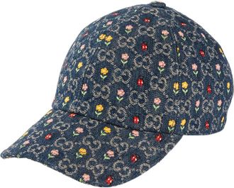Gucci Geborduurde GG denim baseballpet