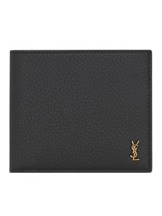 Saint Laurent EAST/WEST TINY CASSANDRE HAMMERED LEATHER WALLET - Saint Laurent - Man