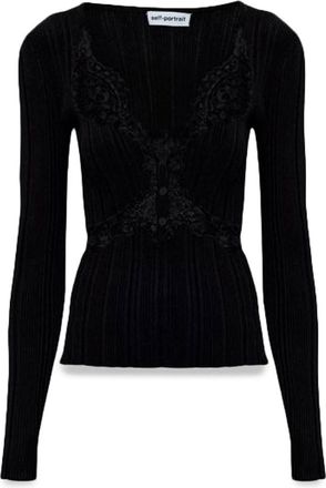 Self Portrait Lace Knit Top