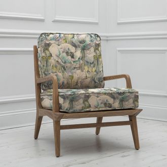 Voyage Maison Idris Papavera Floral Wooden Chair in Mid Blue