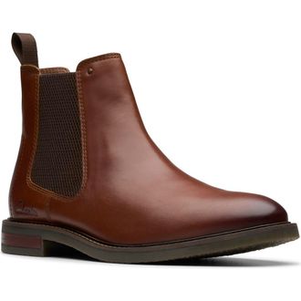 Clarks Jaxen Easy Chelsea Boot in Tan Leather at Nordstrom Rack, Size 7